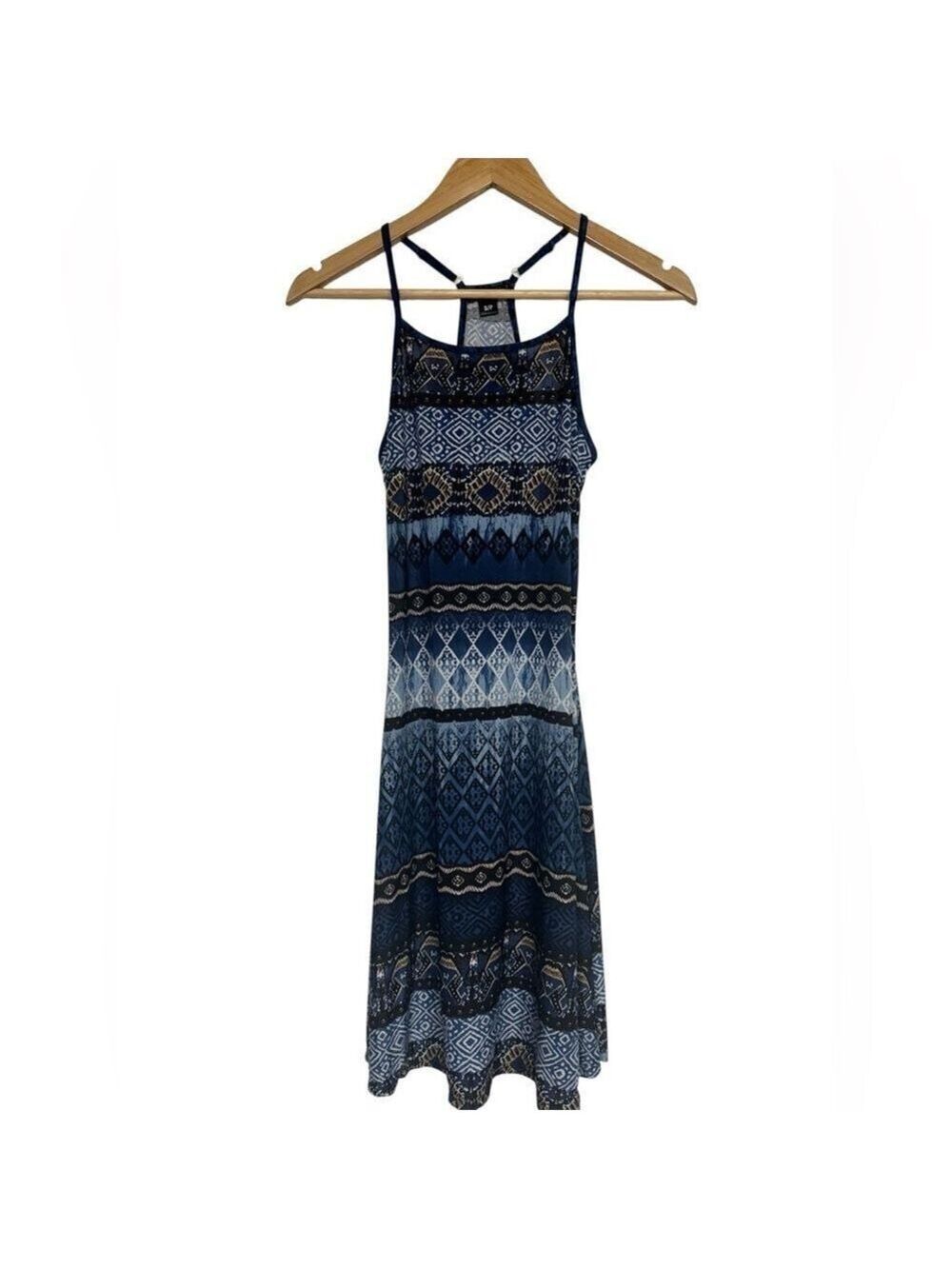 Sandra & Tiffany Blue Boho Print Sleeveless Dress Small